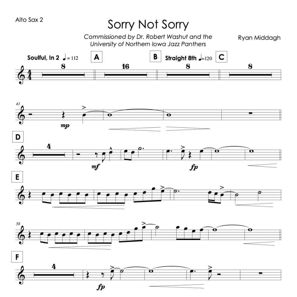 Sorry Not Sorry – Ryan Middagh Music